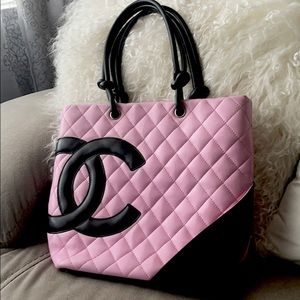 Chanel Authentic Pink Calfskin Rue Cambon Tote